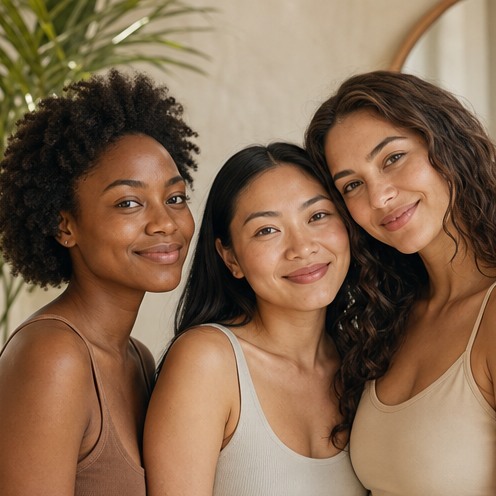 Women with different skin needs for the skin quiz
