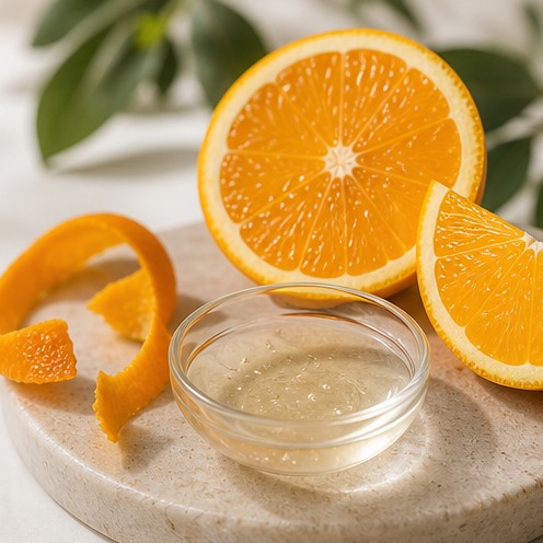 Fresh orange slices and vitamin C gel