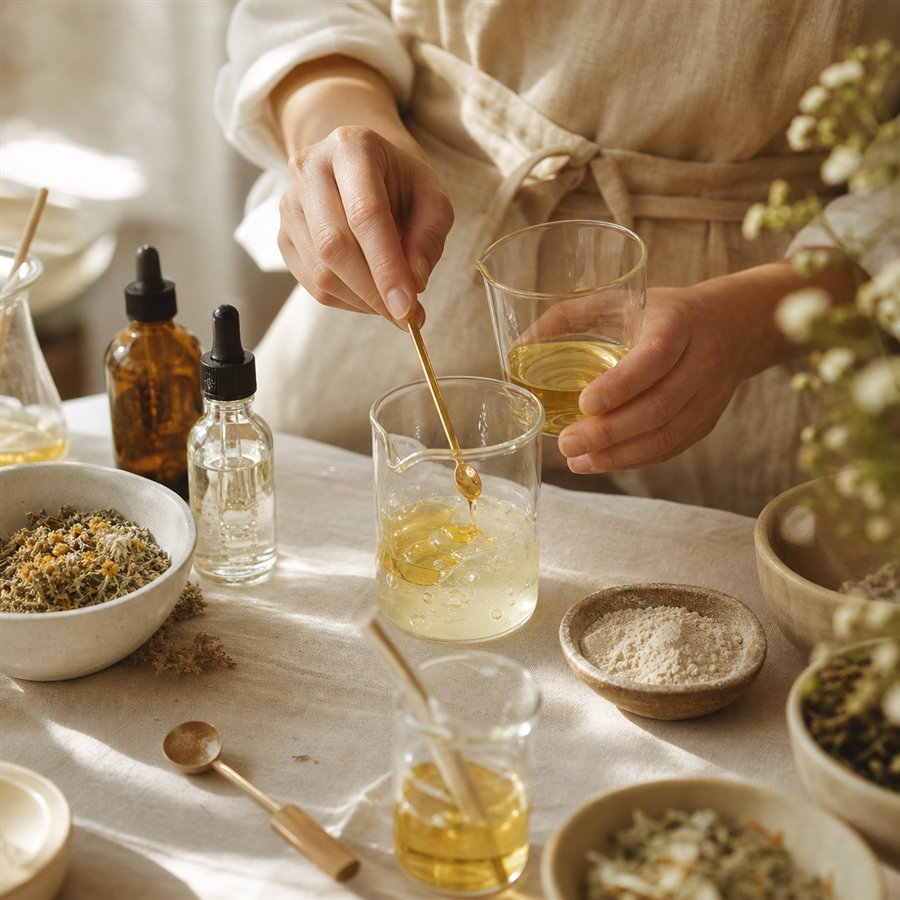 Botanical oils and extracts measured carefully for formulation